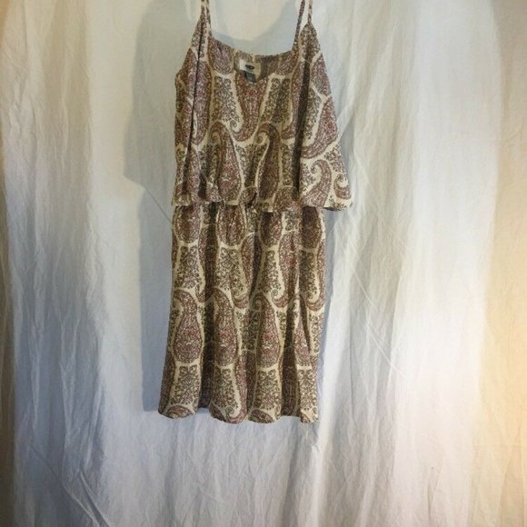 Old Navy Mauve Ruffle Dress - Paisley Print - Picture 1 of 5